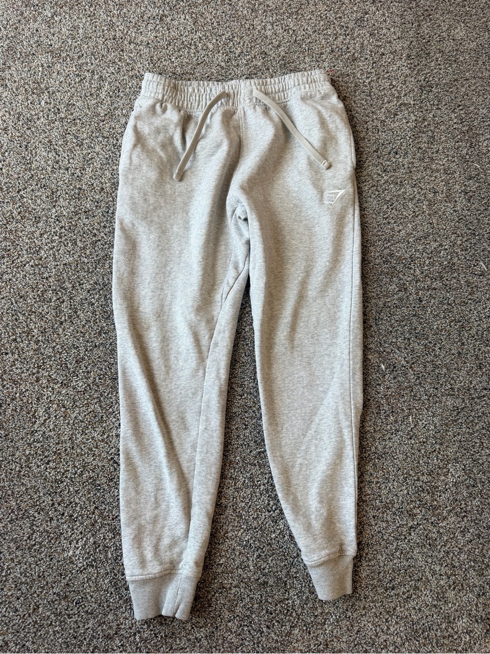 Gymshark Crest Joggers Light Grey Marl Sweatpants Size Small